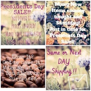 Presidents’ Day SALE! Starting Tonight